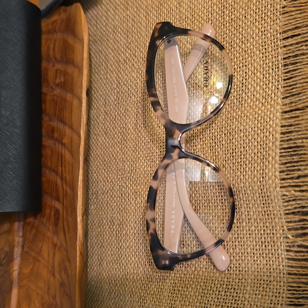 Prada Brown Tortoise Shell and Pink Glasses Frame